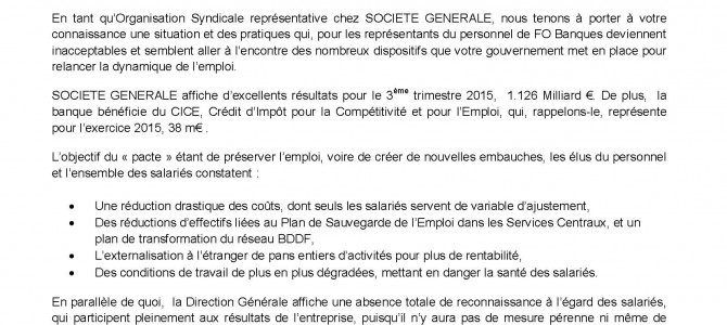 Négociations salariales,  La lettre au ministre Emmanuel Macron