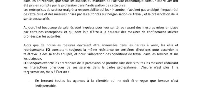 Les salariés de la Banque au front !!!